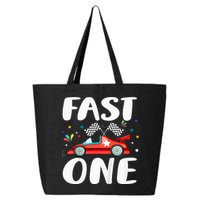 Race Car 1st Birthday Fast One This Little Racer Is One Year 25L Jumbo Tote
