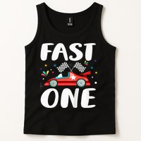 Race Car 1st Birthday Fast One This Little Racer Is One Year Tank Top