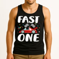 Race Car 1st Birthday Fast One This Little Racer Is One Year Tank Top