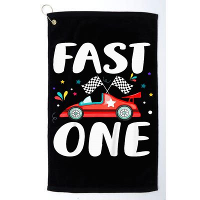 Race Car 1st Birthday Fast One This Little Racer Is One Year Golf Towel