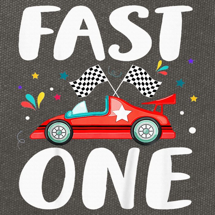 Race Car 1st Birthday Fast One This Little Racer Is One Year Cotton Canvas Backpack