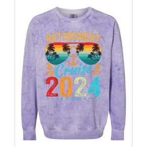 Retirement Cruise 2024 Retired Cruising Trip Vacation Colorblast Crewneck Sweatshirt