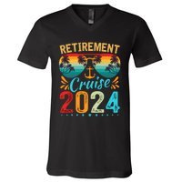 Retirement Cruise 2024 Retired Cruising Trip Vacation V-Neck T-Shirt