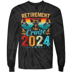 Retirement Cruise 2024 Retired Cruising Trip Vacation Tie-Dye Long Sleeve Shirt