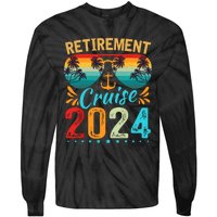 Retirement Cruise 2024 Retired Cruising Trip Vacation Tie-Dye Long Sleeve Shirt