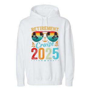 Retirement Cruise 2025 Retired Cruising Trip Vacation Garment-Dyed Fleece Hoodie