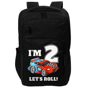 Race Car 2nd Birthday Boy 2 Two Racing Car Driver Impact Tech Backpack