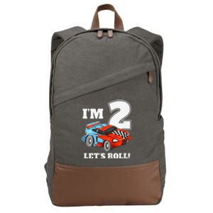 Race Car 2nd Birthday Boy 2 Two Racing Car Driver Cotton Canvas Backpack