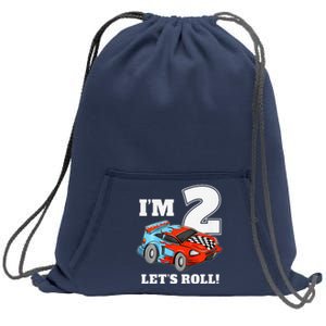 Race Car 2nd Birthday Boy 2 Two Racing Car Driver Sweatshirt Cinch Pack Bag