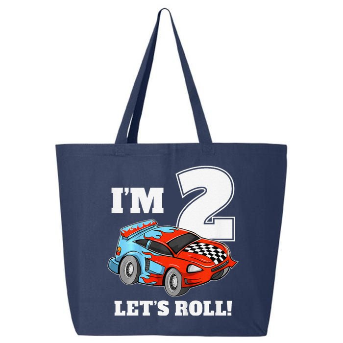 Race Car 2nd Birthday Boy 2 Two Racing Car Driver 25L Jumbo Tote