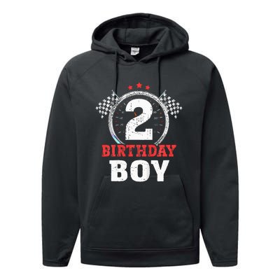 Race Car 2nd Birthday Party Supplies Performance Fleece Hoodie