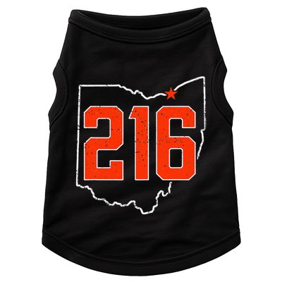 Retro Cleveland 216 Area Code Ohio Outline Doggie Tank