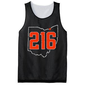 Retro Cleveland 216 Area Code Ohio Outline Mesh Reversible Basketball Jersey Tank