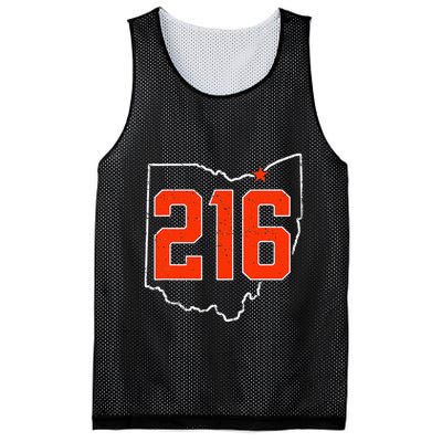 Retro Cleveland 216 Area Code Ohio Outline Mesh Reversible Basketball Jersey Tank