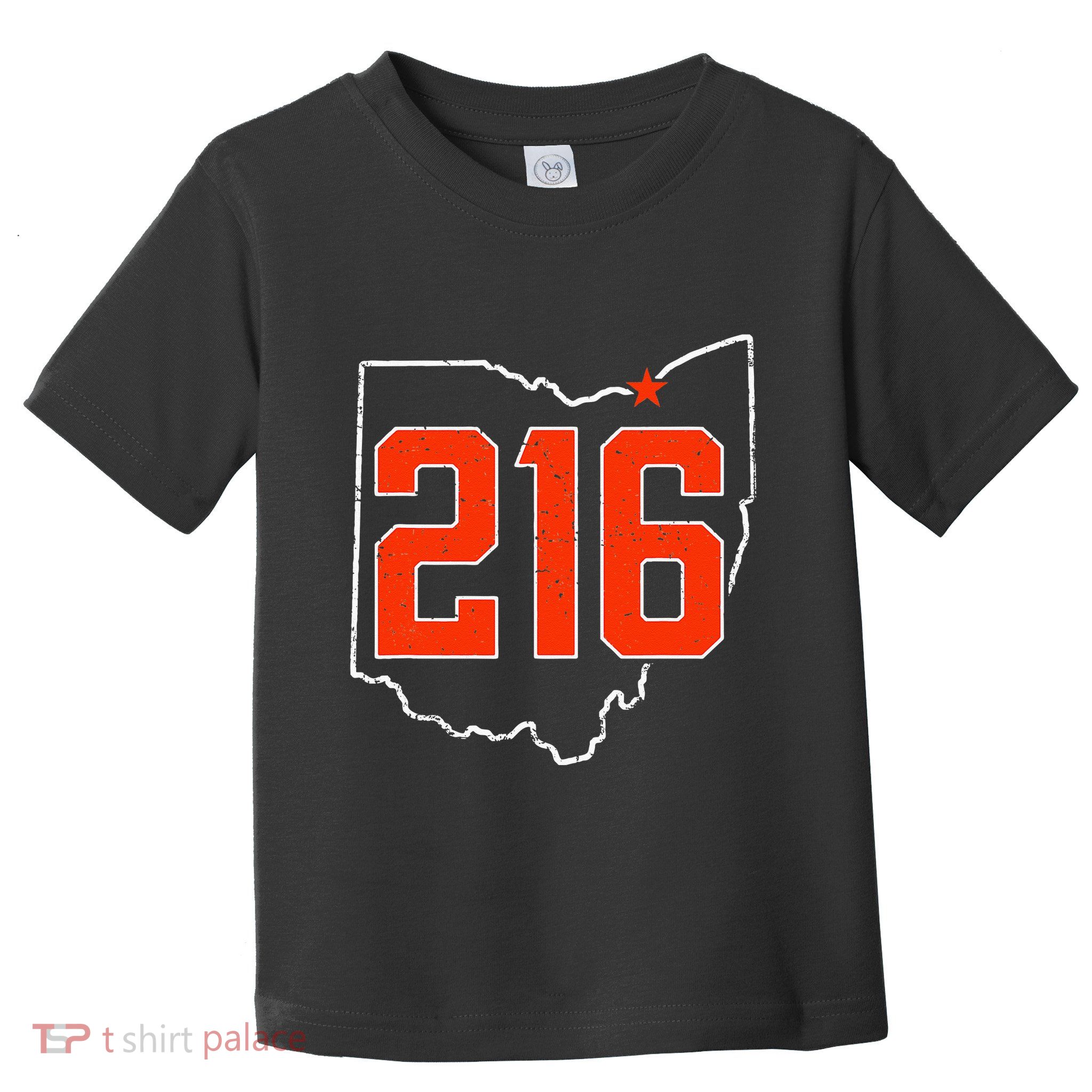 Retro Cleveland 216 Area Code Ohio Outline Toddler T-Shirt