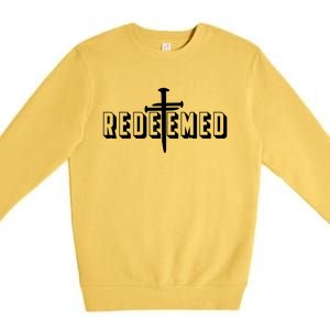 Redeemed Collection 3 Nails Cross Jesus Christ Christian Catholic Premium Crewneck Sweatshirt