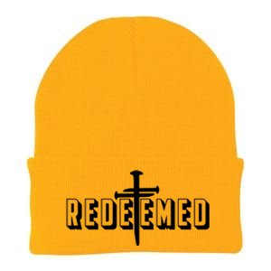 Redeemed Collection 3 Nails Cross Jesus Christ Christian Catholic Knit Cap Winter Beanie