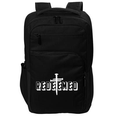 Redeemed Collection 3 Nails Cross Jesus Christ Christian Catholic Impact Tech Backpack