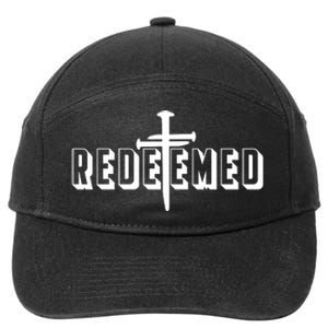 Redeemed Collection 3 Nails Cross Jesus Christ Christian Catholic 7-Panel Snapback Hat