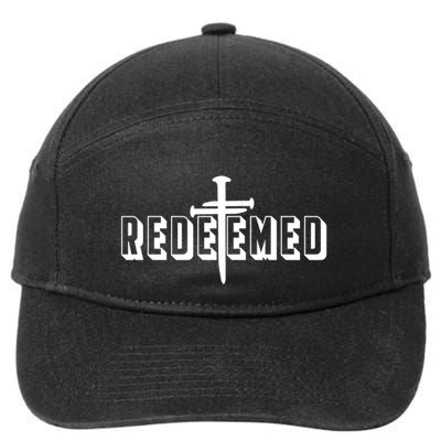 Redeemed Collection 3 Nails Cross Jesus Christ Christian Catholic 7-Panel Snapback Hat