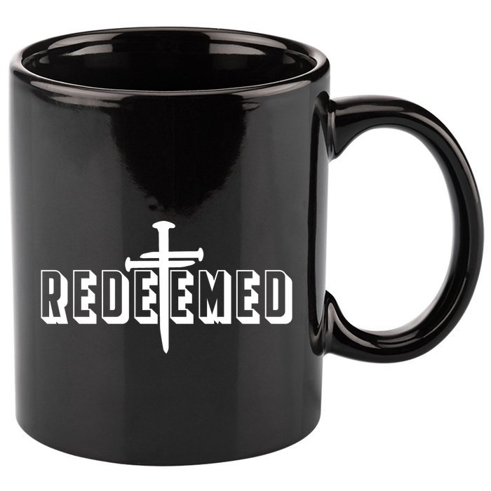 Redeemed Collection 3 Nails Cross Jesus Christ Christian Catholic 11oz C Handle Ceramic Mug