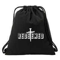 Redeemed Collection 3 Nails Cross Jesus Christ Christian Catholic Drawstring Bag