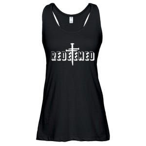 Redeemed Collection 3 Nails Cross Jesus Christ Christian Catholic Ladies Essential Flowy Tank