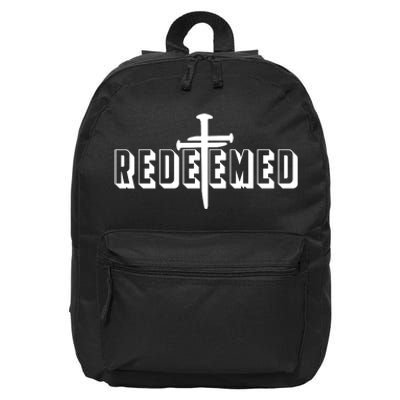 Redeemed Collection 3 Nails Cross Jesus Christ Christian Catholic 16 in Basic Backpack