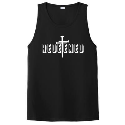 Redeemed Collection 3 Nails Cross Jesus Christ Christian Catholic PosiCharge Competitor Tank