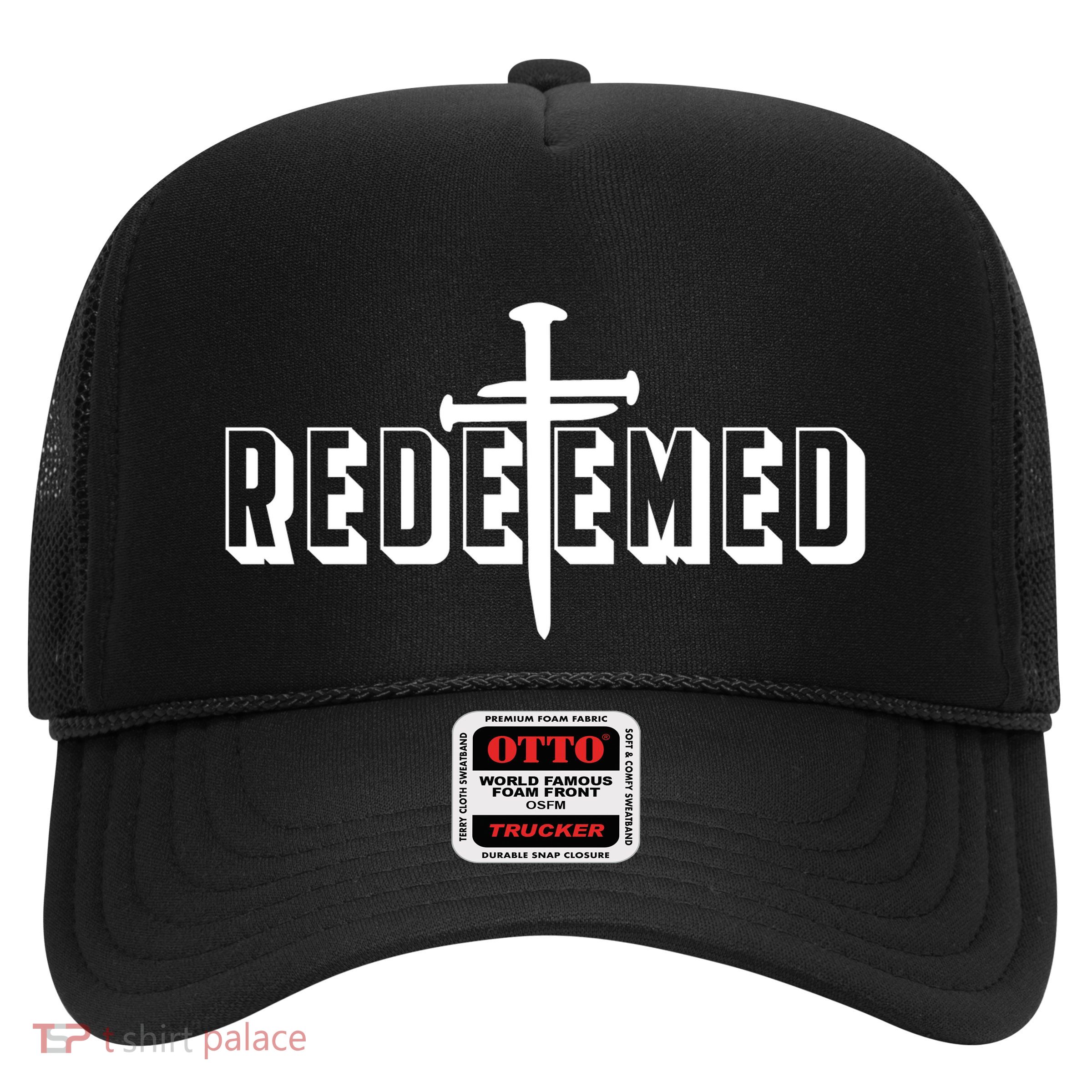 Redeemed Collection 3 Nails Cross Jesus Christ Christian Catholic Trucker Hat