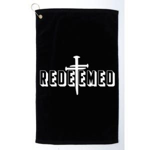 Redeemed Collection 3 Nails Cross Jesus Christ Christian Catholic Platinum Collection Golf Towel