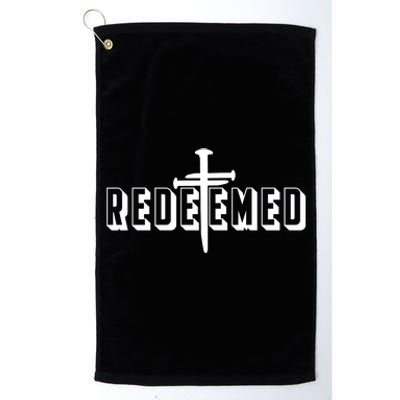 Redeemed Collection 3 Nails Cross Jesus Christ Christian Catholic Platinum Collection Golf Towel