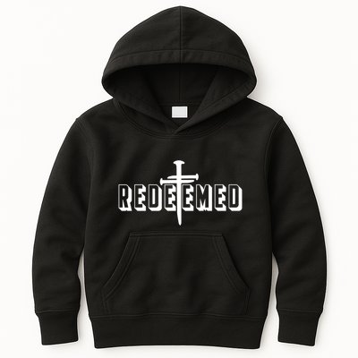 Redeemed Collection 3 Nails Cross Jesus Christ Christian Catholic Kids Hoodie