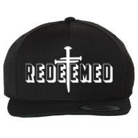 Redeemed Collection 3 Nails Cross Jesus Christ Christian Catholic Wool Snapback Cap