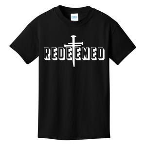 Redeemed Collection 3 Nails Cross Jesus Christ Christian Catholic Kids T-Shirt