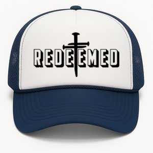 Redeemed Collection 3 Nails Cross Jesus Christ Christian Catholic Trucker Hat