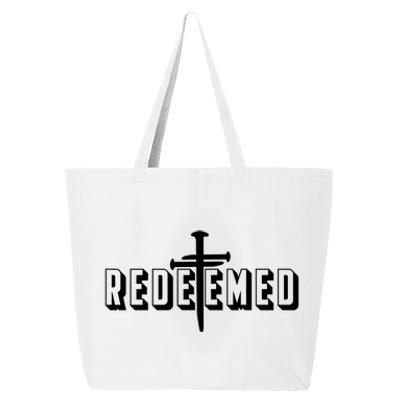 Redeemed Collection 3 Nails Cross Jesus Christ Christian Catholic 25L Jumbo Tote