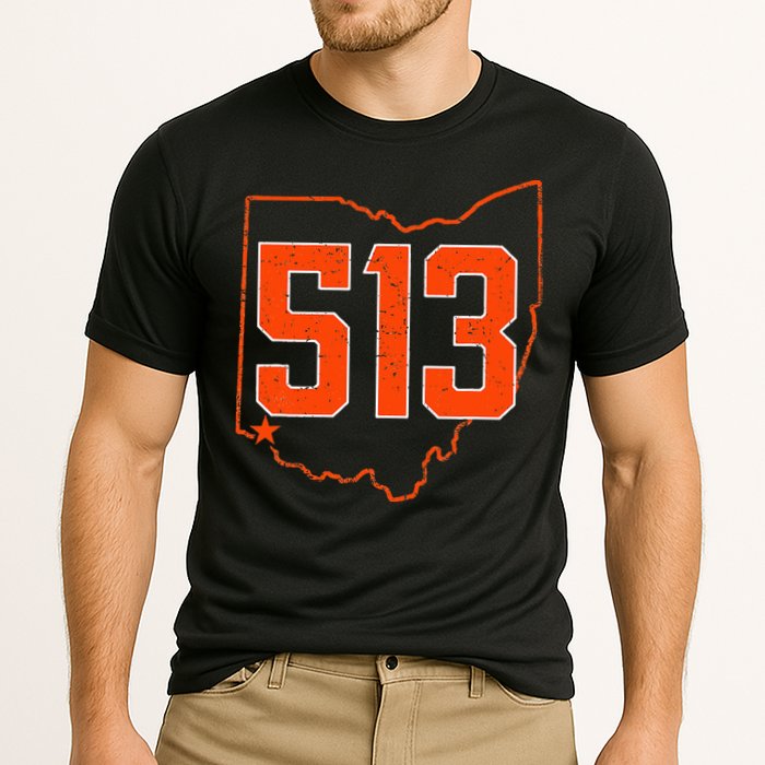 Retro Cincinnati 513 Area Code Ohio Performance Shirt