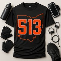 Retro Cincinnati 513 Area Code Ohio Performance Shirt