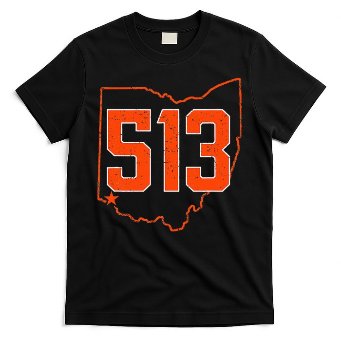 Retro Cincinnati 513 Area Code Ohio T-Shirt