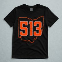 Retro Cincinnati 513 Area Code Ohio T-Shirt