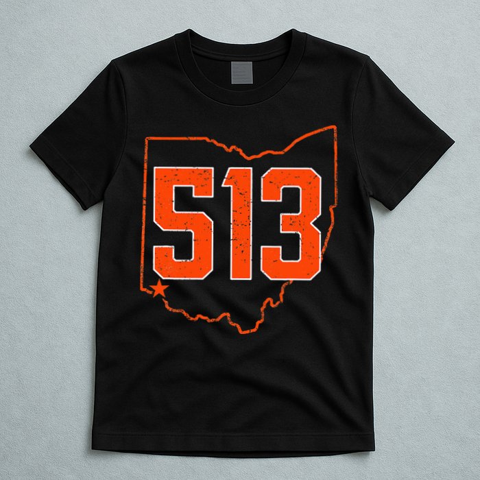 Retro Cincinnati 513 Area Code Ohio T-Shirt