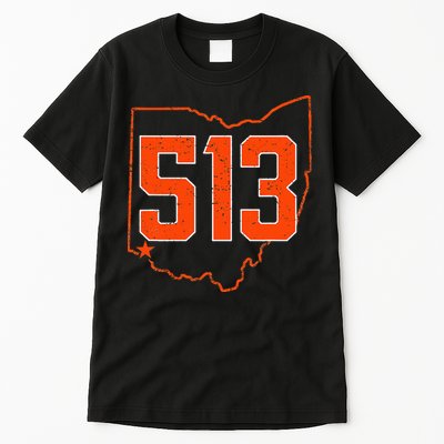 Retro Cincinnati 513 Area Code Ohio Tall T-Shirt