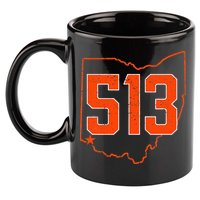 Retro Cincinnati 513 Area Code Ohio 11oz C Handle Ceramic Mug