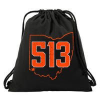Retro Cincinnati 513 Area Code Ohio Drawstring Bag
