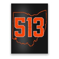 Retro Cincinnati 513 Area Code Ohio Poster