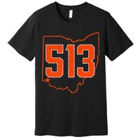 Retro Cincinnati 513 Area Code Ohio Premium T-Shirt