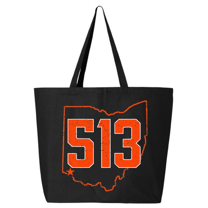 Retro Cincinnati 513 Area Code Ohio 25L Jumbo Tote