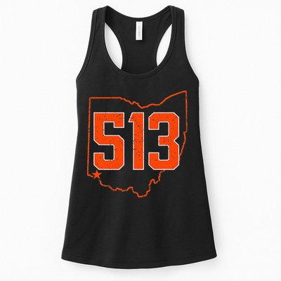 Retro Cincinnati 513 Area Code Ohio Womens Tank Top