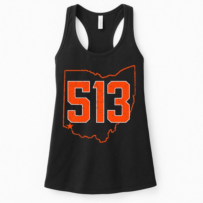 Retro Cincinnati 513 Area Code Ohio Womens Tank Top